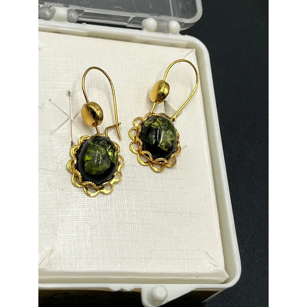 Lava and Olivine Fantasia Hawaii‎ Jewelry Green Volcano Lava Mineral Earring